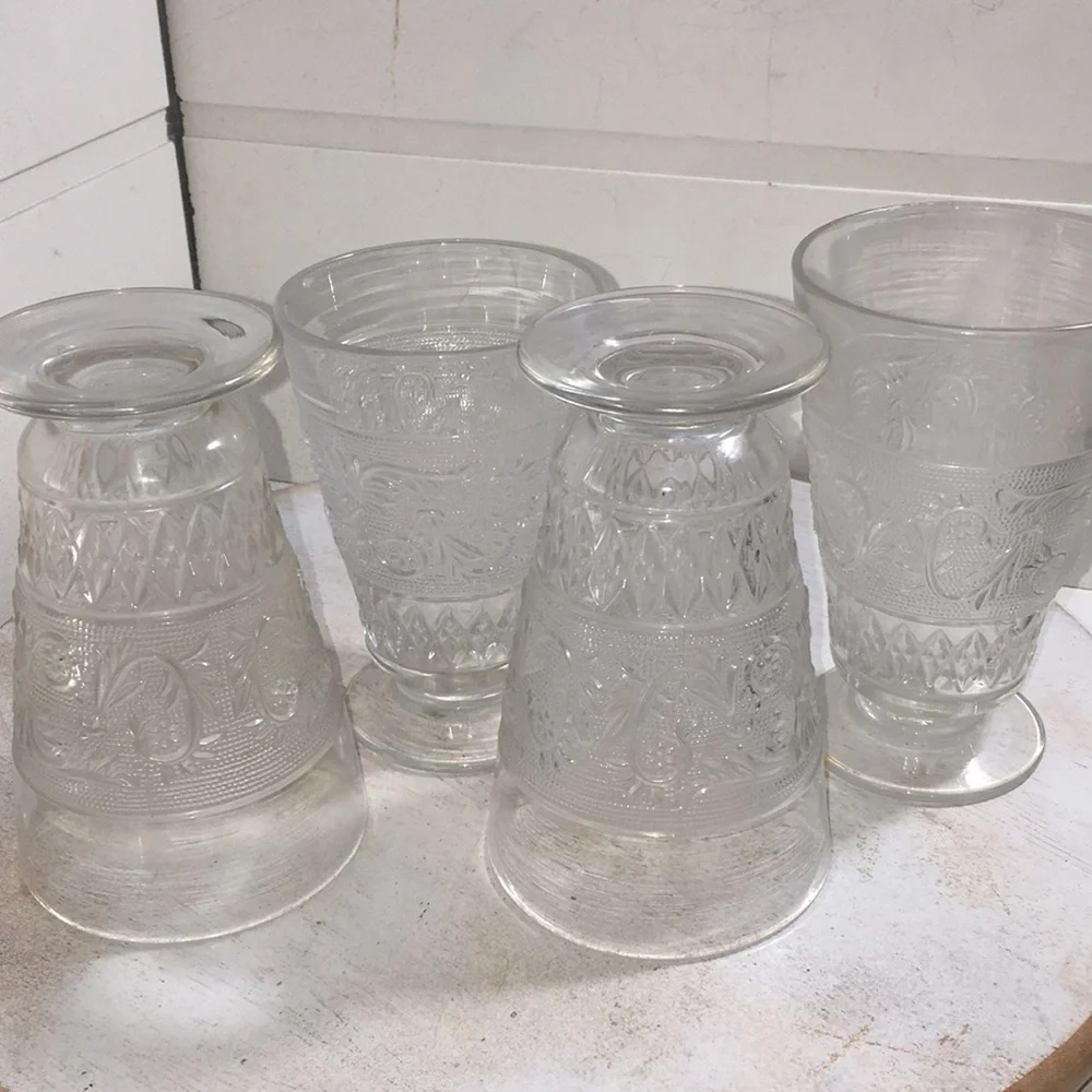 Vintage Duncan Miller stemmed water goblets set of 4